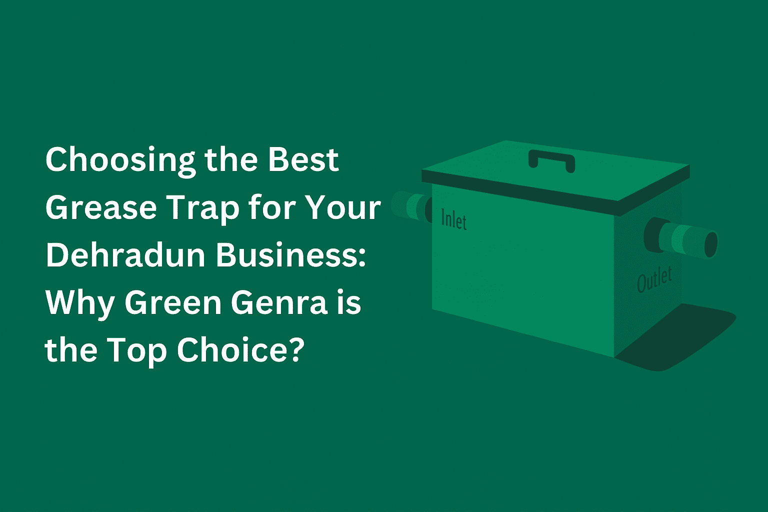 Choosing the Best Grease Trap for your Dehradun Business: Why Green Genra is the Top choice?